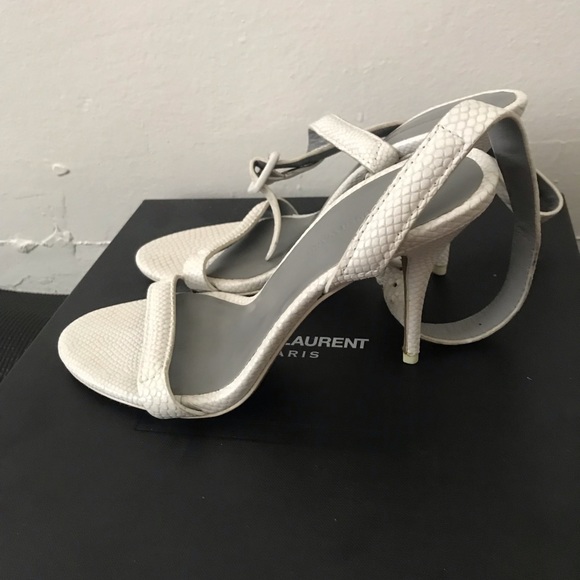 Alexander Wang Antonia White Snake Python Strap Sandals 37 6 6.5 - Picture 2 of 4